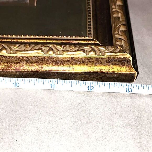 "Precious Memories" Hymn Green Matted and Gold Framed Print Overall Size 11"X13" - Picture 7 of 8